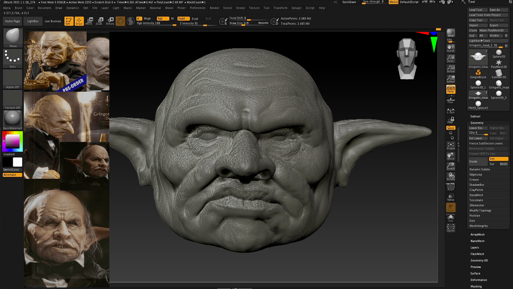 Creature sculpting and Design with ZBrush